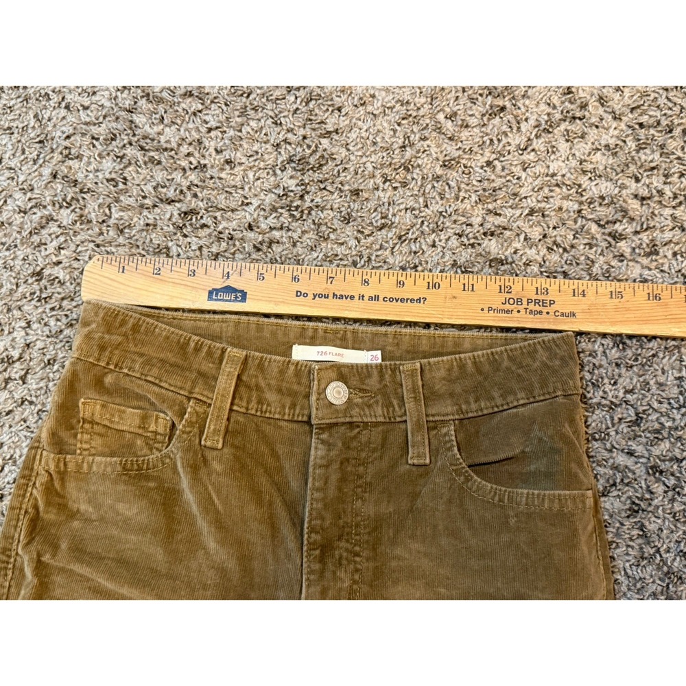 Levi's 726 Flare Pants Corduroy Pants Size 26 Women's Cowgirl Bell Bottom Look - Picture 5 of 6